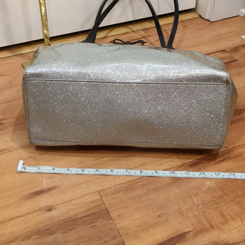 Kate Spade GUC Mavis Silver Taden Street Tote Shimmer Glitter Bag Purse CALLOUTS - Picture 6 of 16